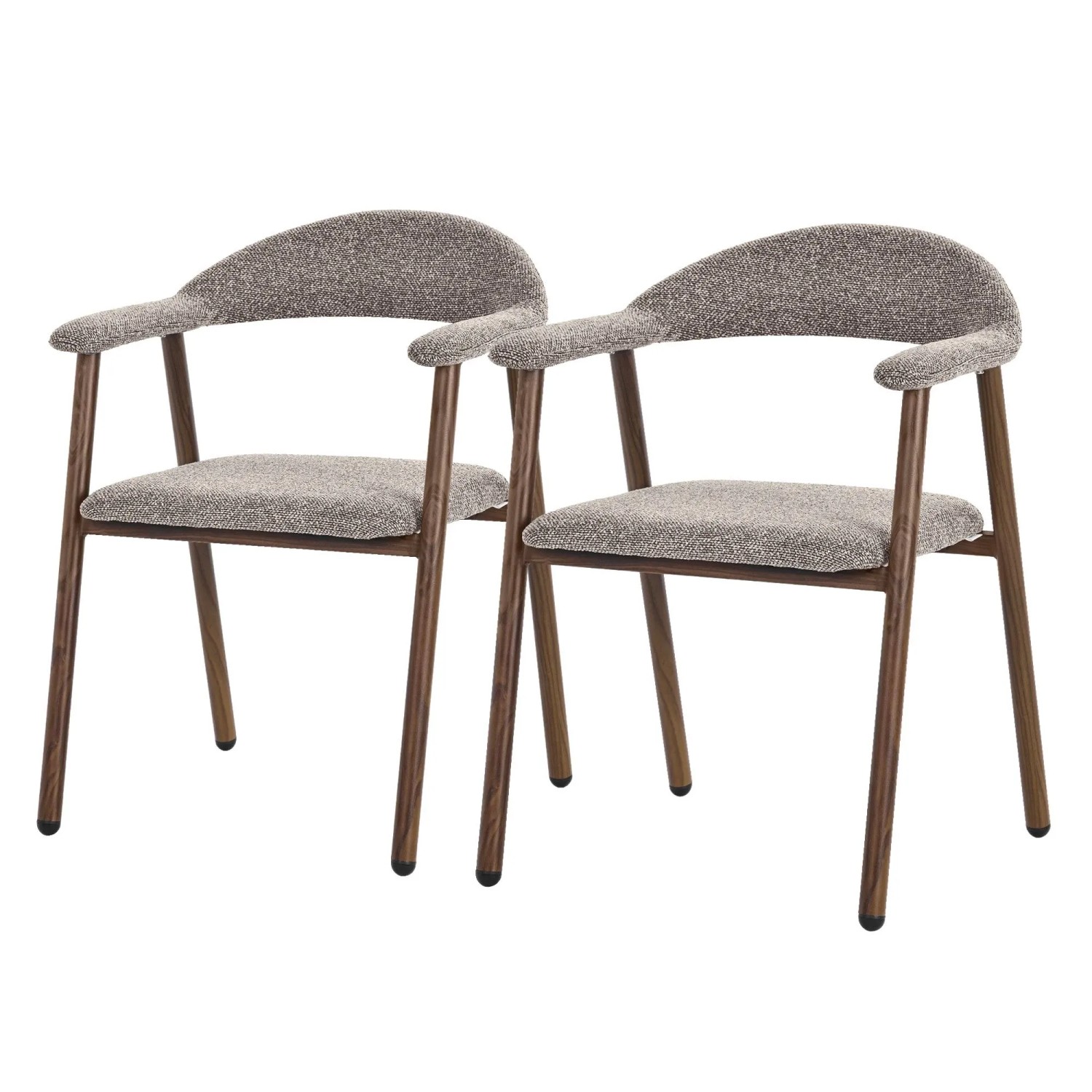 ML-Design Esszimmerstühle 2Er Set Braun mit Webstruktur & Stahlgestell