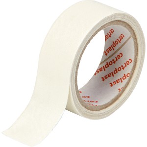 Weißes Gewebeband, 2,5 m Rolle, vielseitig einsetzbar zum Reparieren und Befestigen.