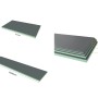 Graue XPS Bauplatte und Fliesenplatte in verschiedenen Längen und Dicken, ideal für Wand- und Bodenanwendungen.