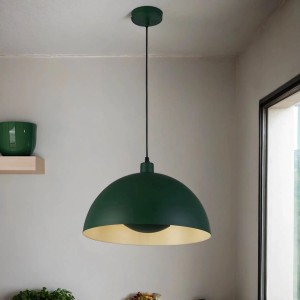 Licht-Erlebnisse Pendelleuchte Metall Grün Rund Ø 25 cm E27 Maguna