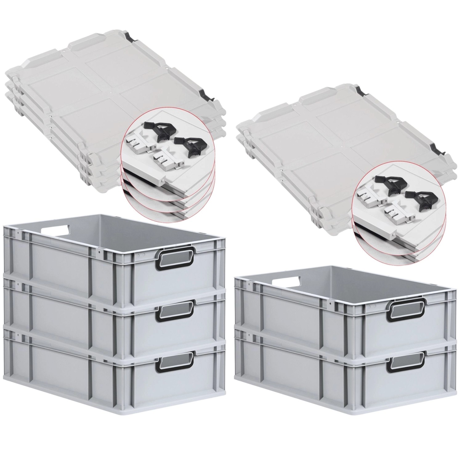 PROREGAL SuperSparSet 5x Eurobox Nextgen Color Mit Scharnierdeckel HxBxT 17 günstig online kaufen