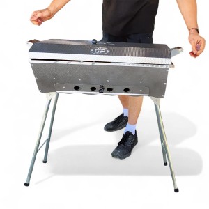 Grillpeter Mangal Astana Deluxe 9er Spießdreher 230V Alumotor BBQ Deckel Grillrost Ablage