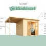 Karibu Gartenhaus Neuenburg 0, vorvergraut, mit Pultdach und Doppeltür. Holz-Gartenhaus für den Garten.