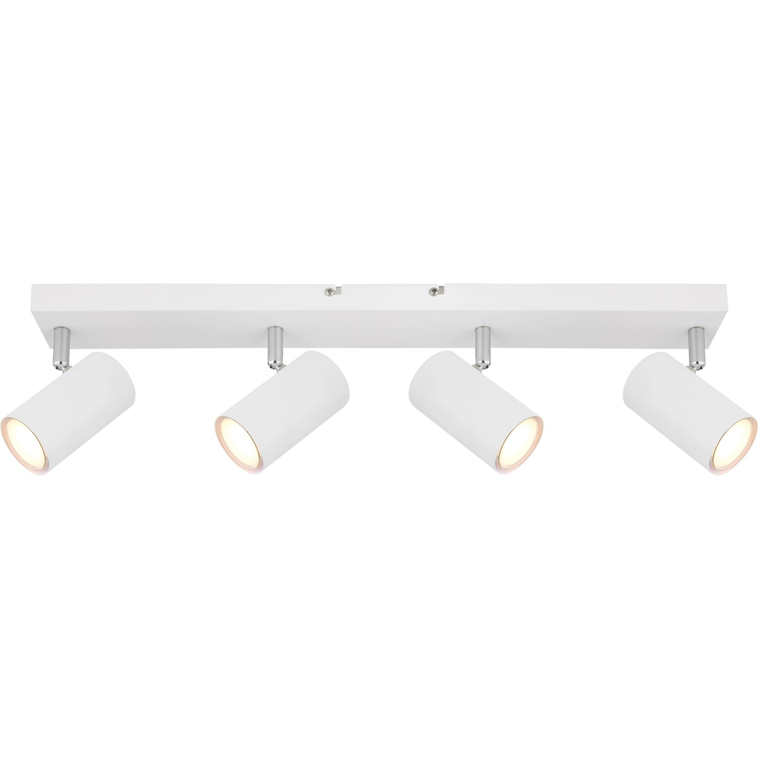 Globo Strahler Robby, 4-flammig, weiß. Deckenleuchte mit vier zylinderförmigen Spots.