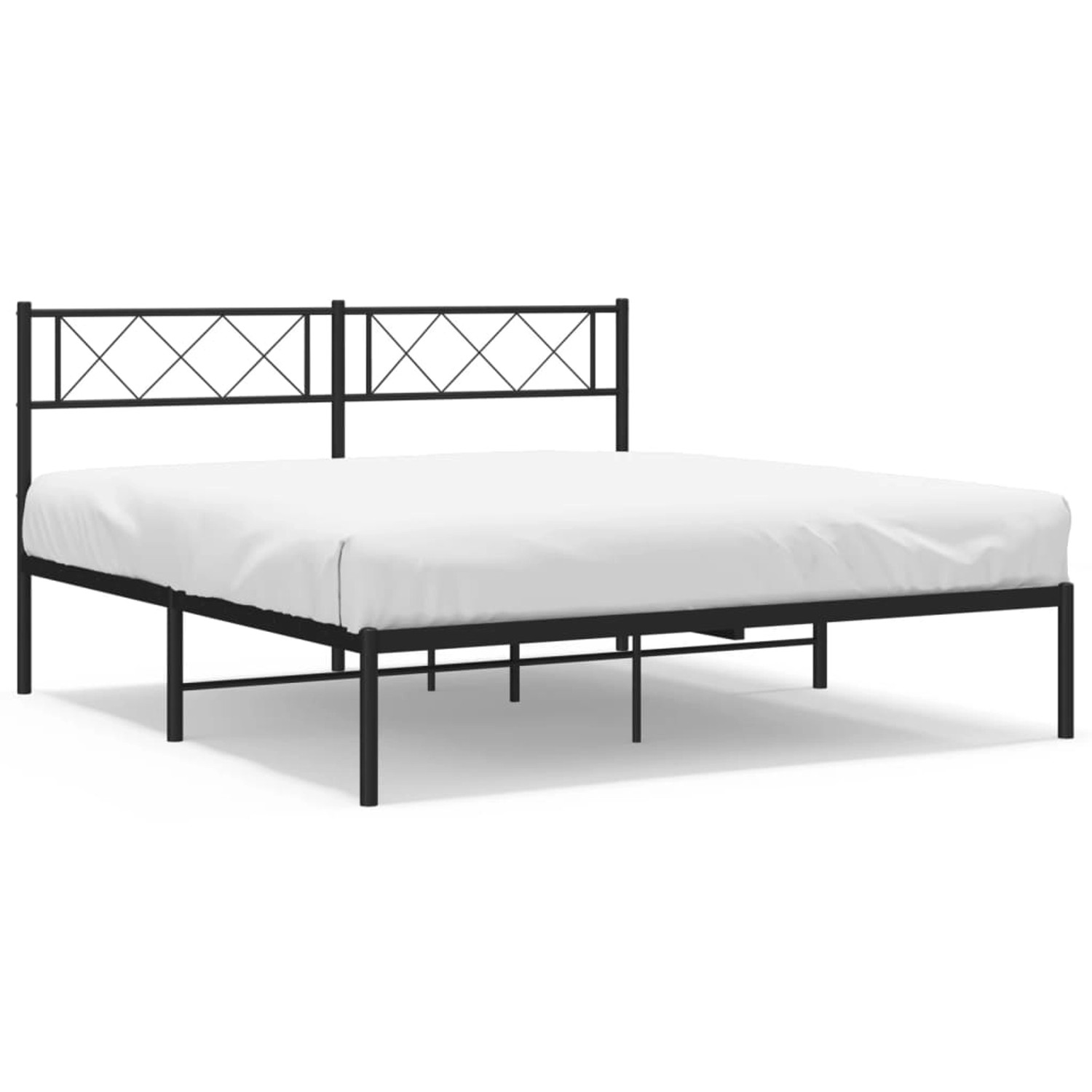 vidaXL Bettgestell Bettrahmen mit Kopfteil Metall Schwarz 120x190 cm Bett B günstig online kaufen