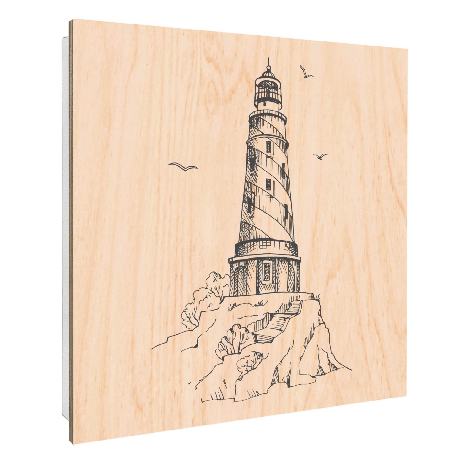 Banjado Großer Schlüsselbox Holz 30x30cm Weiß Scharnier Rechts 50 Haken Sch günstig online kaufen