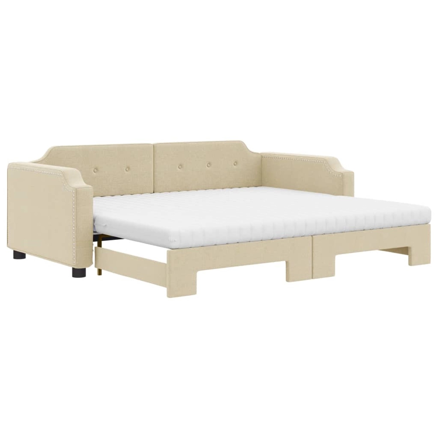 vidaXL Tagesbett Ausziehbar mit Matratzen Creme 80x200 cm Stoff1882037 günstig online kaufen