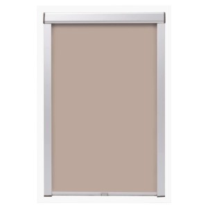 Beige Verdunkelungsrollo FK06 für Velux Fenster, Ansicht von vorn.
