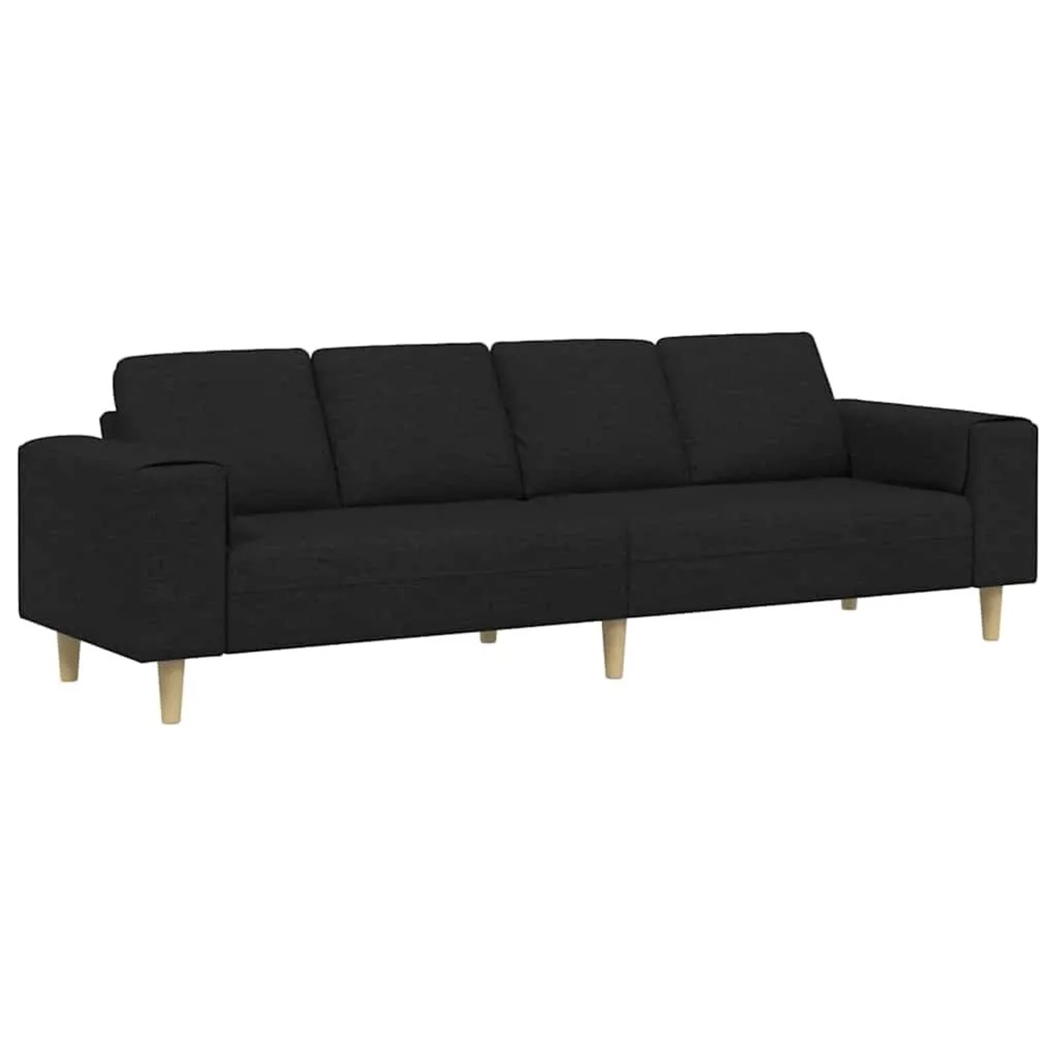 vidaXL Wohnzimmer Couch Schwarz 250 x 77 x 76 cm Polyester 3335083
