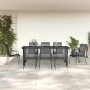 Schwarze 9-tlg. Garten-Essgruppe aus Stahl und Textilene von vidaXL für Terrasse und Garten.