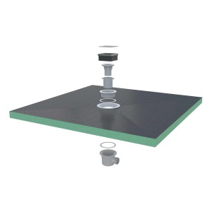 AICA 80x80cm Duschwanne mit Ablaufgarnitur, XPS Platte, Duschplatte, Fliesenplatte