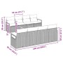 Graues 9-teiliges Garten-Sofa-Set von vidaXL aus Rattan mit Tisch und Kissen.
