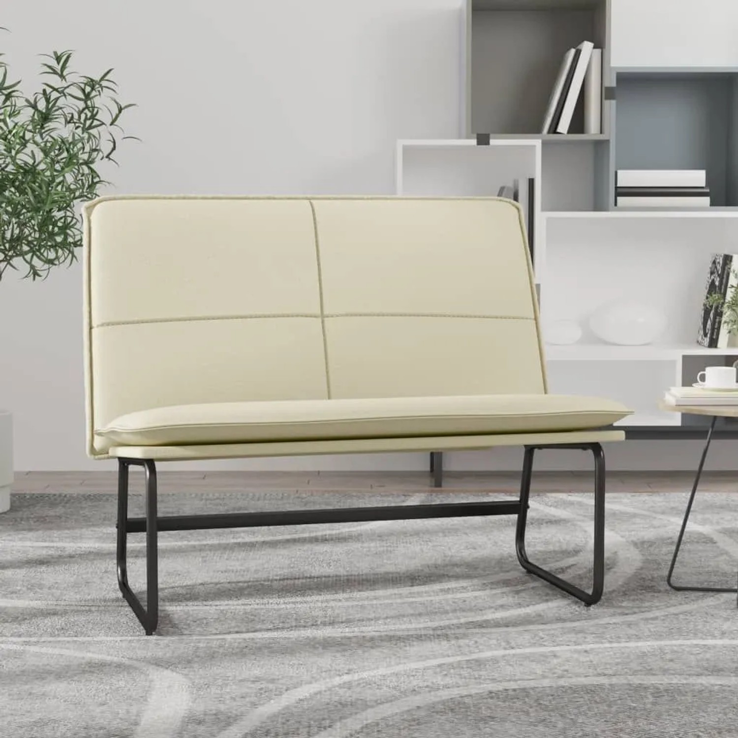 vidaXL Sitzbank Creme 100x75x76 cm Kunstleder 351337_2