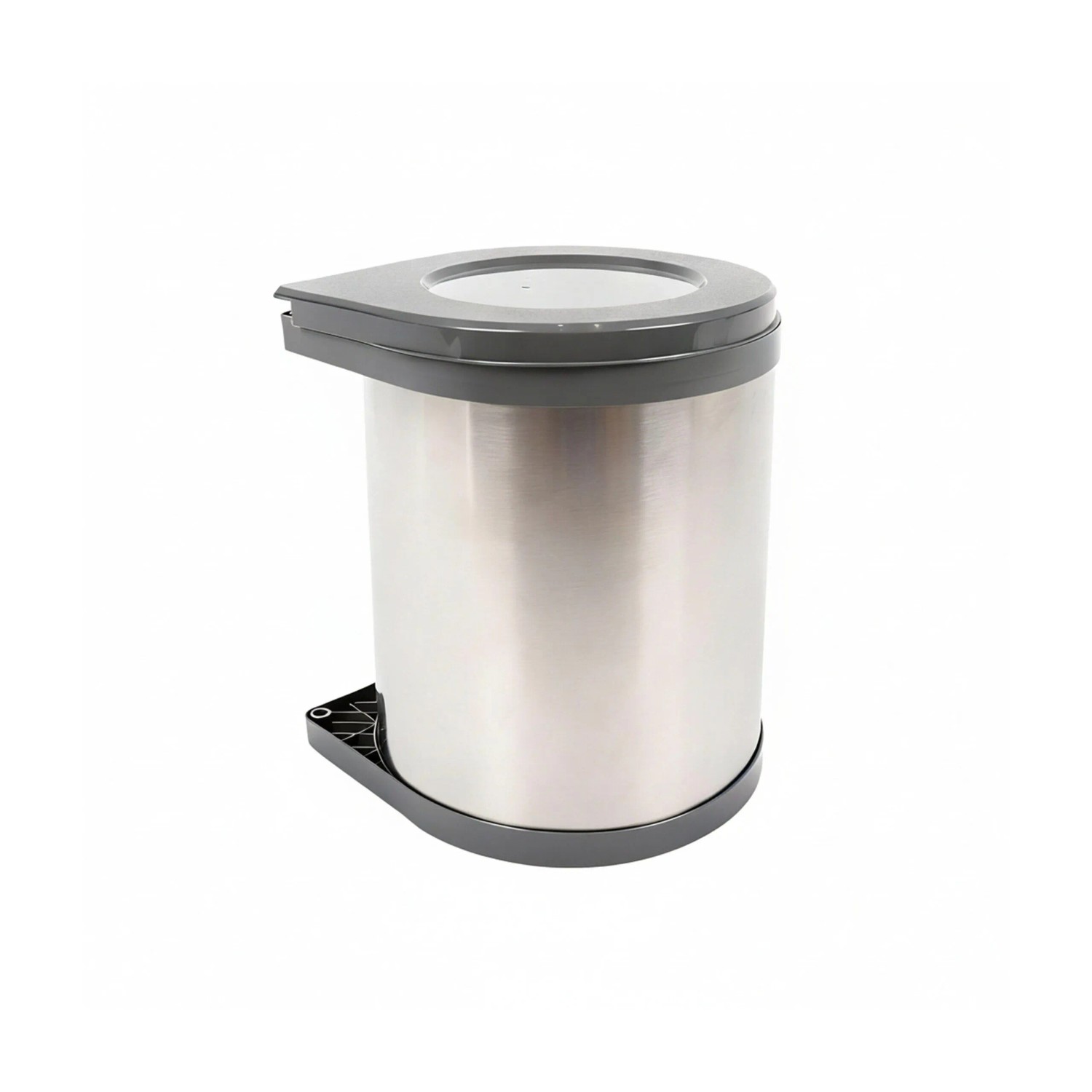 Relaxdays Einbaumülleimer Edelstahl Silber Schwarz Schwenkbar 14, 32,5 x 28 x 34 cm 2,5 kg