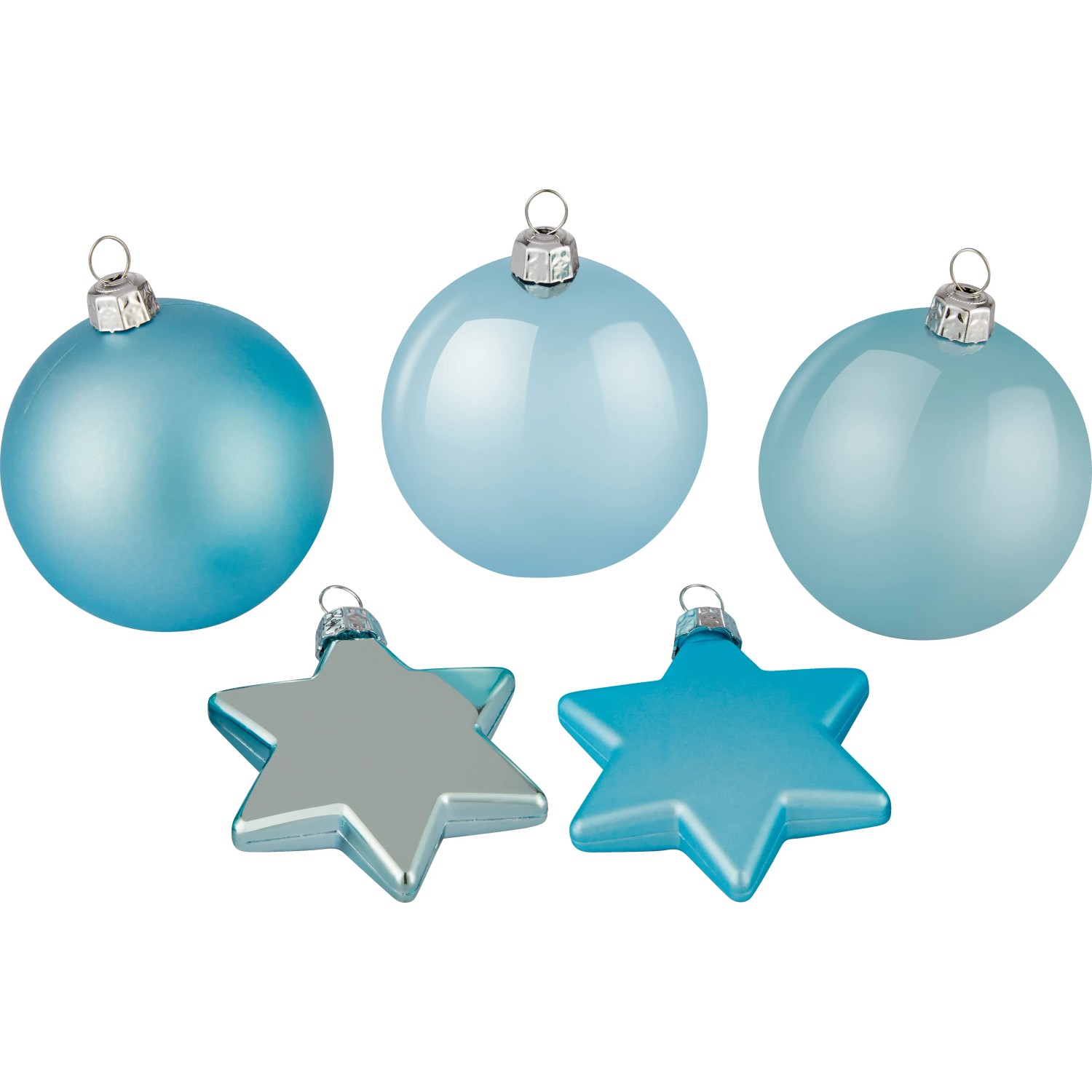 Weihnachtskugel-Set Sterne 50-teilig Hellblau