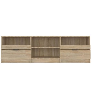 VidaXL TV-Schrank Sonoma-Eiche, 150 cm breit, mit Schubladen und offenen Fächern.