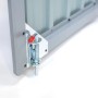 Detailaufnahme: Verschlussmechanismus der grauen Westmann Müllbox 1-fach.