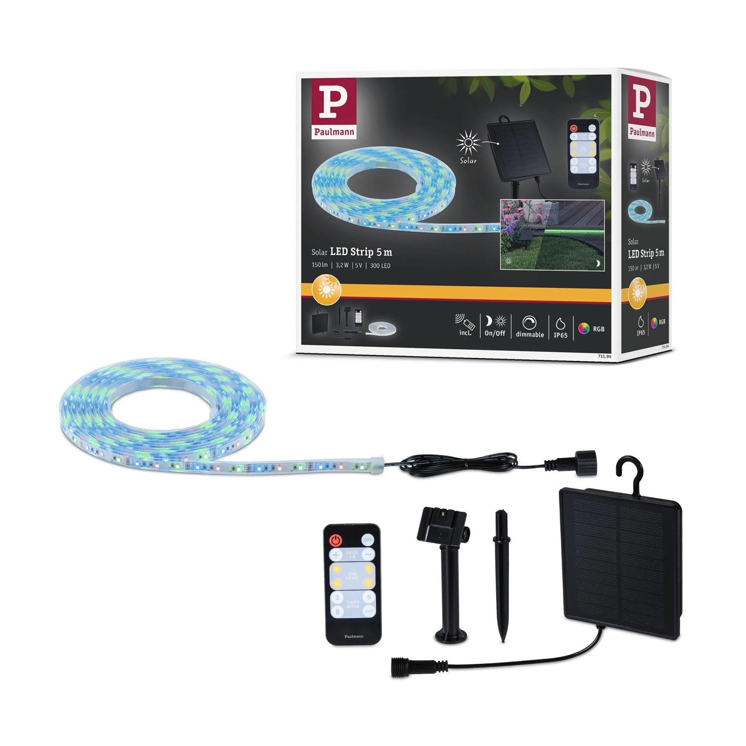 Paulmann Solar LED-Stripe 5 m IP44 RGB Schwarz