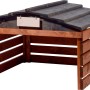 Dobar Mährobotergarage aus Holz, braun-schwarz, mit abnehmbarem Dach. Schutz für Rasenmähroboter.