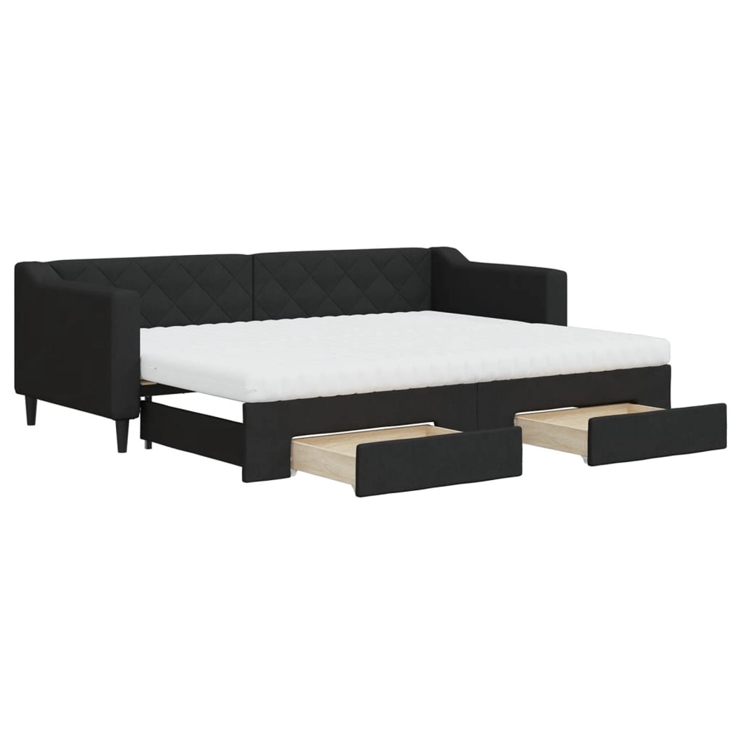 vidaXL Tagesbett Ausziehbar mit Schubladen Schwarz 80x200 cm Stoff1846602 günstig online kaufen