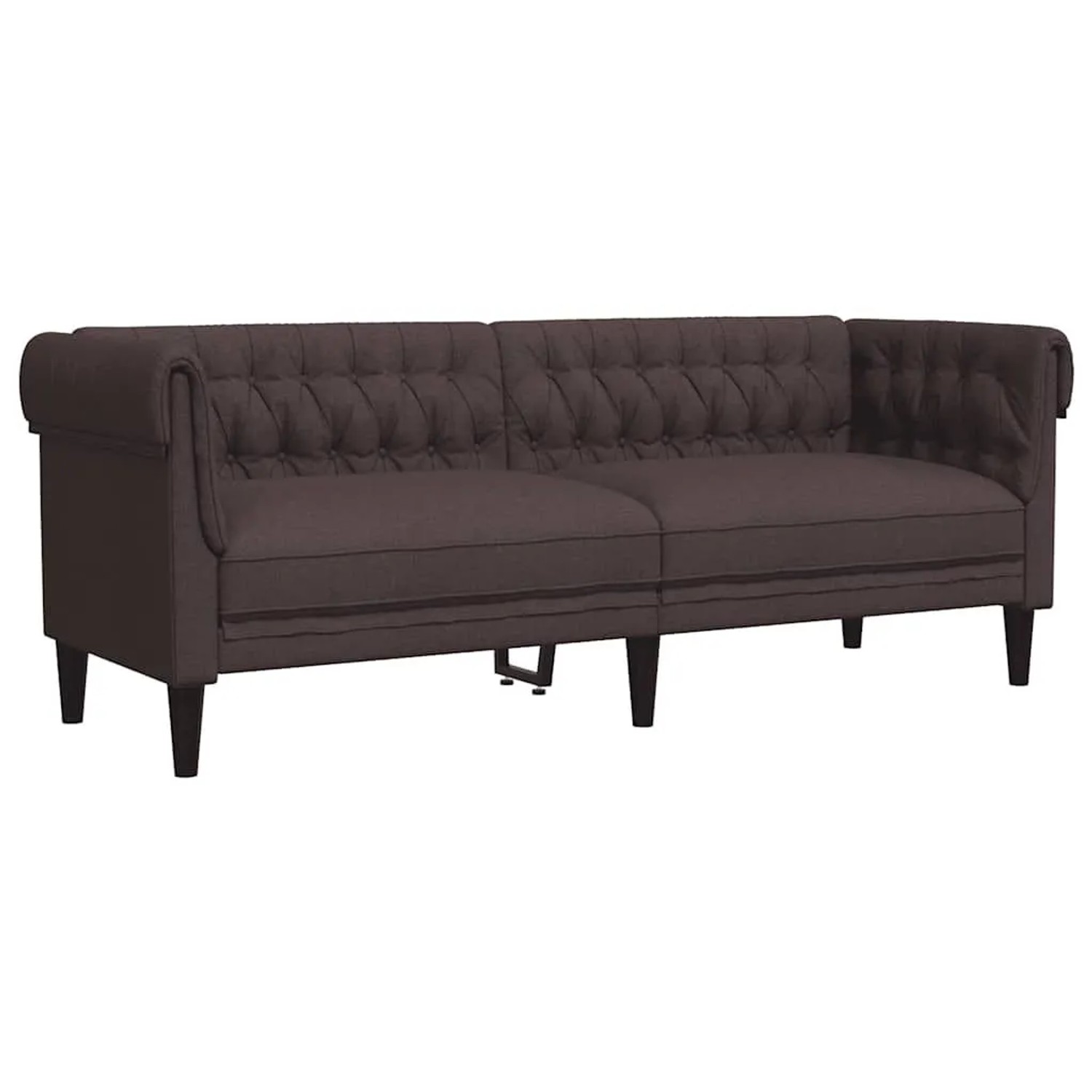 vidaXL Chesterfield-Sofa 3-Sitzer Dunkelbraun Stoff 372559