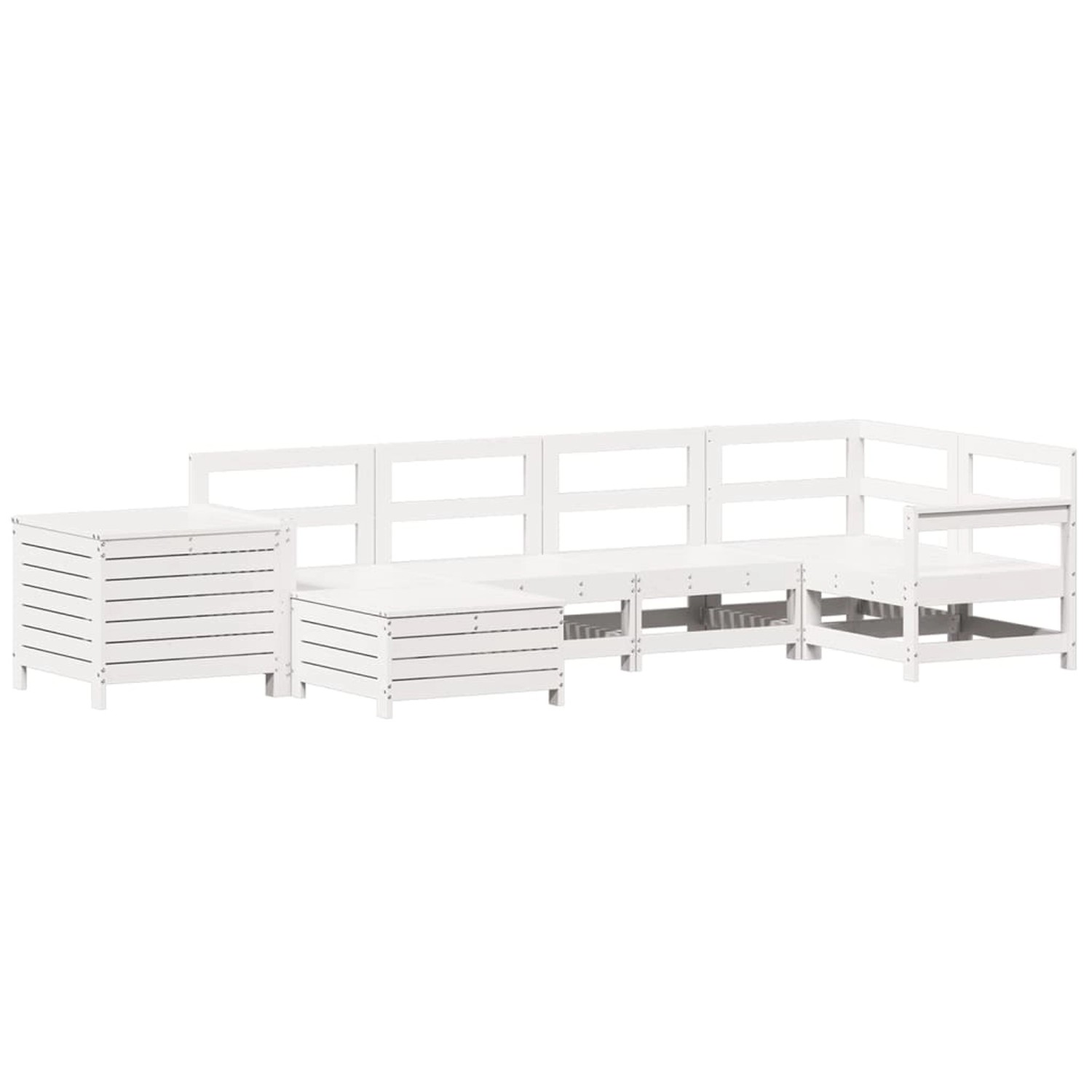 vidaXL 7-Tlg Garten-Sofagarnitur Weiß Massivholz Kiefer 3250977 günstig online kaufen