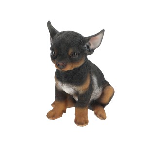 Deko-Figur: Sitzender Chiwawa Hund, 20 cm, für Haus und Garten.
