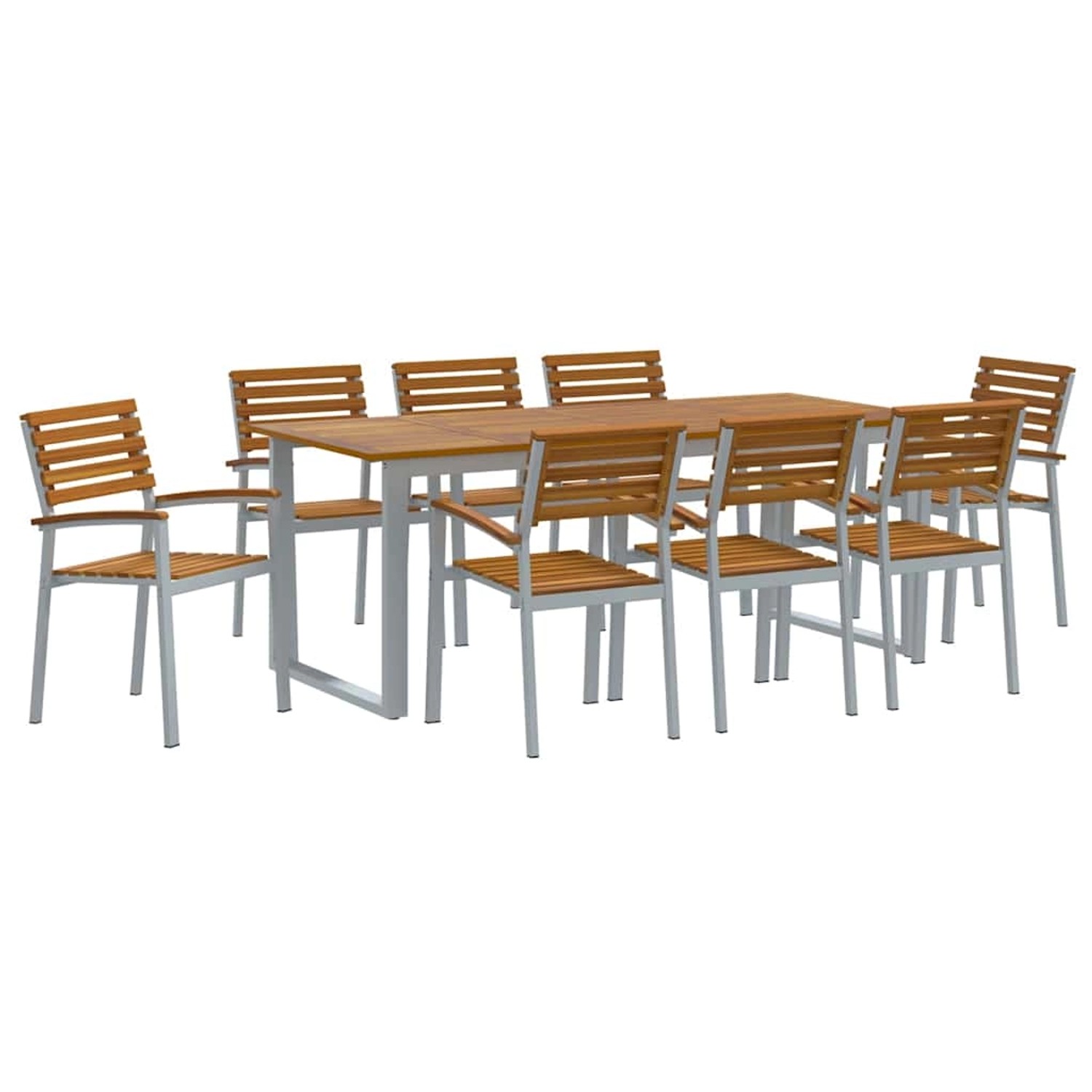 vidaXL Garten Essgruppe 5-Tlg Grau und Braun Akazie Massivholz 3284350 günstig online kaufen