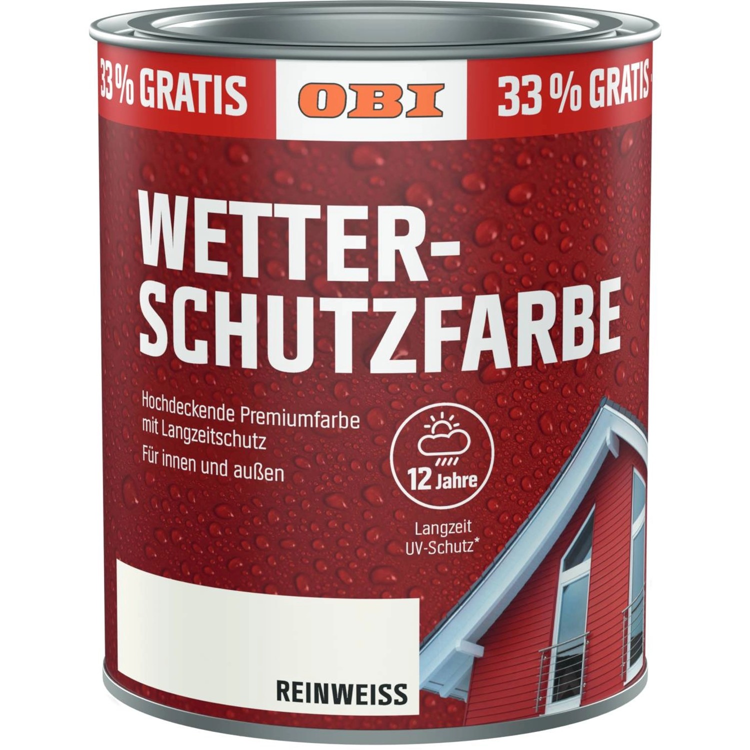 OBI Wetterschutzfarbe Aktion Reinweiß 1 l