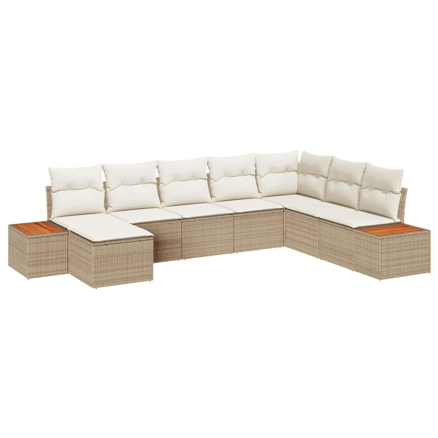 vidaXL 8-Teiliges Gartensofa-Set mit Kissen in Beige Poly Rattan Akazie 334 günstig online kaufen