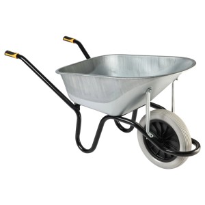 Haemmerlin Schubkarre Aktiv Premium, 110 l, verzinkte Mulde, PU-Rad, Stahlrohrgestell.