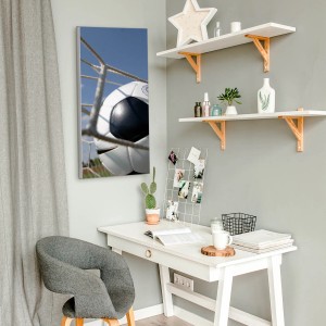 Banjado Magnettafel mit Fußball Motiv, 37x78cm, silberne Magnetwand für Notizen und Fotos.