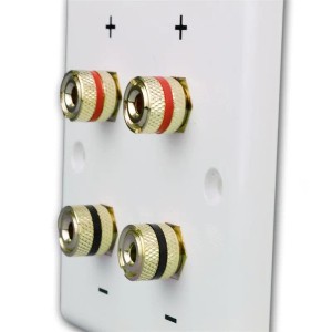 Dynavox LS Wand Anschlußblende Weiß 4x Bananenbuchse