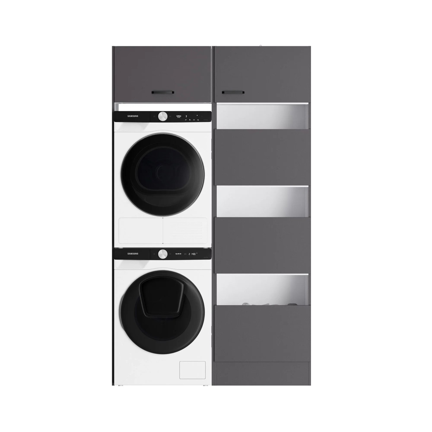 OPTIFIT Waschsäulen-Set Kiel420 123,2 x 210 x 57,1 cm Anthrazit Matt