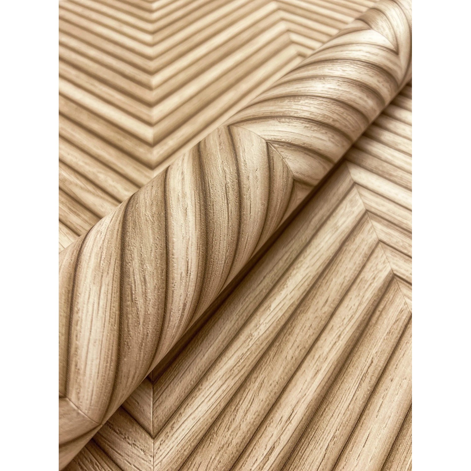 Newroom Vliestapete Yasha Beige Holz Modern FSC®
