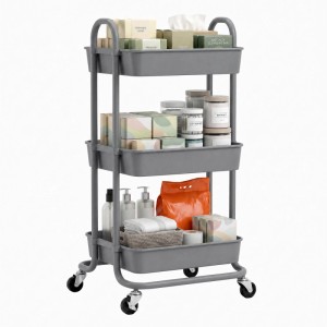 Sekey Servierwagen Rollwagen 35 cm Breit mit 3 Ebenen Badezimmer Küche