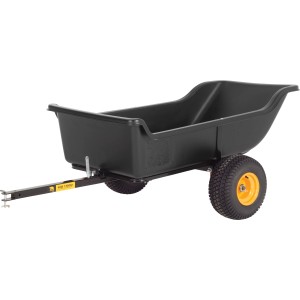 Polar Anhänger Schubkarre HD1500, schwarz, mit Kippfunktion und robusten Rädern für Gartenarbeiten.