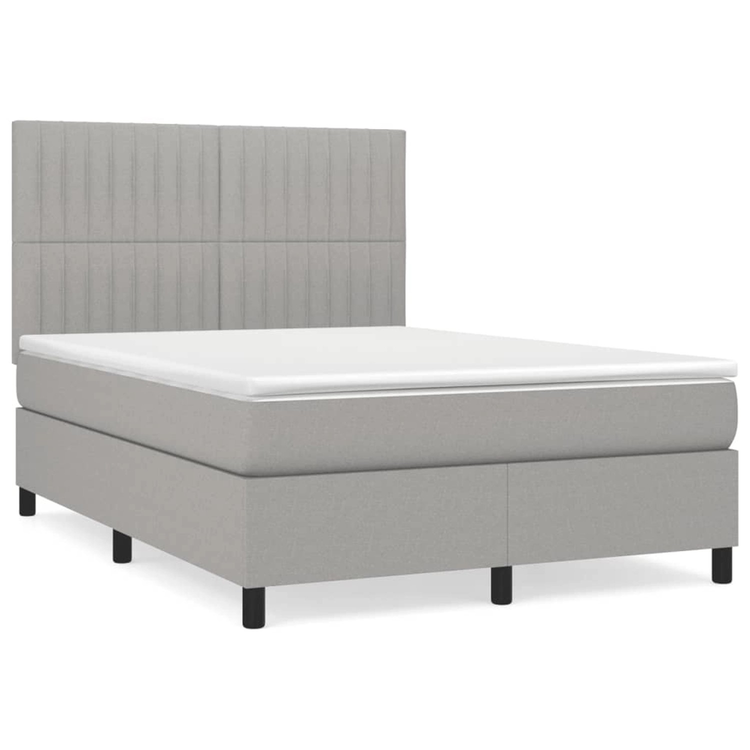 vidaXL Boxspringbett mit Matratze Hellgrau 140x190 cm Stoff1394791 günstig online kaufen