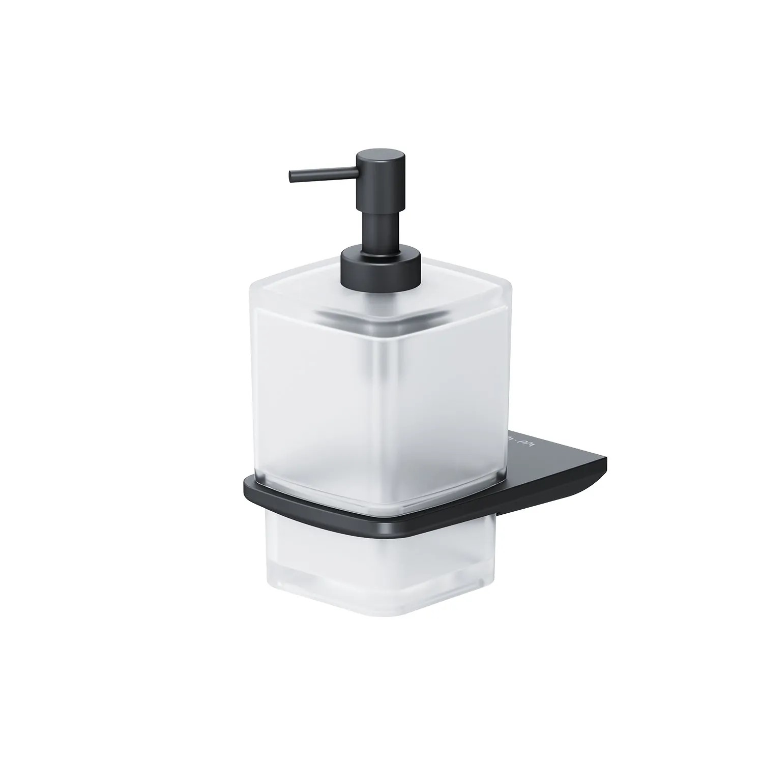 AM.PM Seifenspender Inspire V2.0 aus Glas, schwarz, mit Wandhalterung.