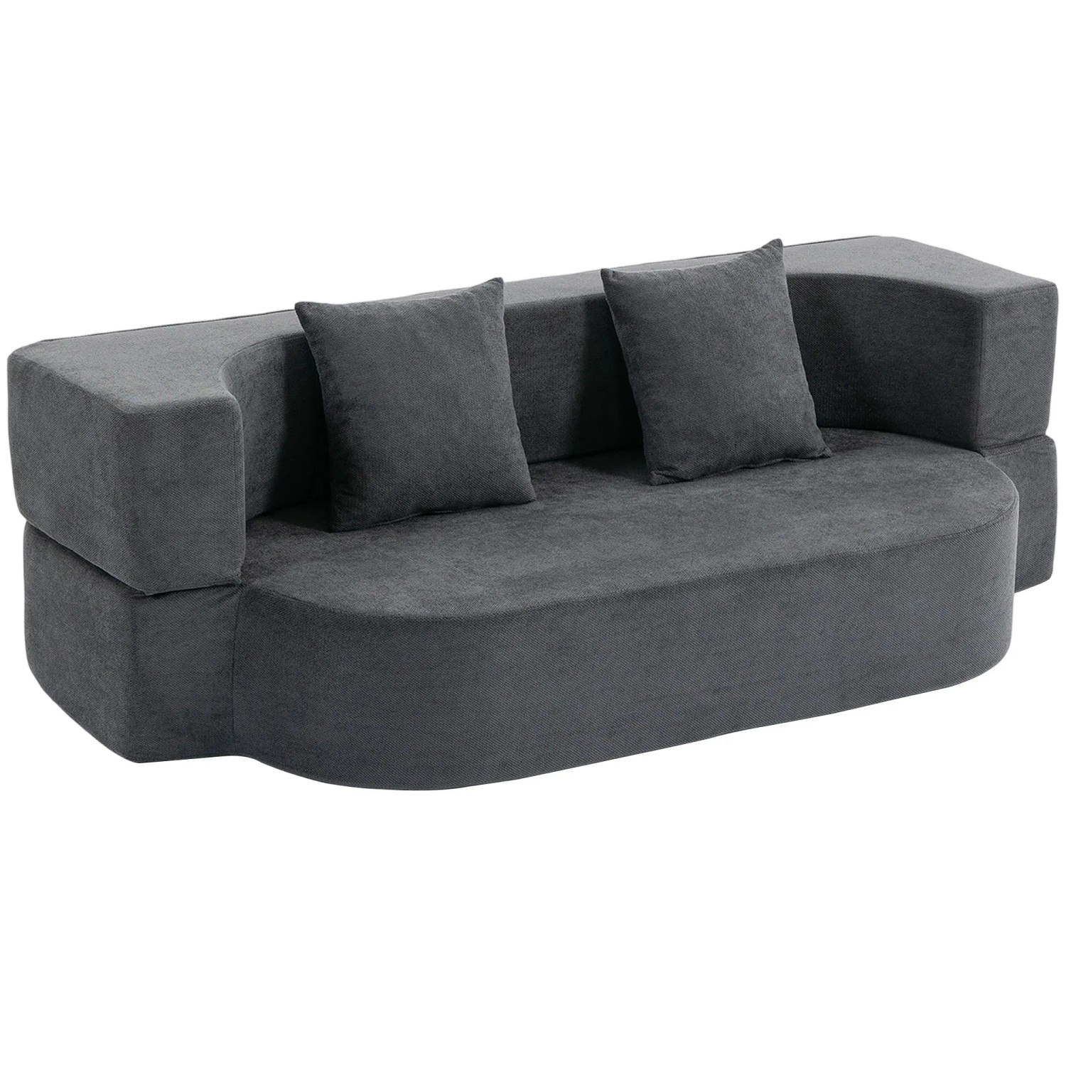 HOMCOM Schlafsofa Polyester 190L x 80B x 60H cm Dunkelgrau