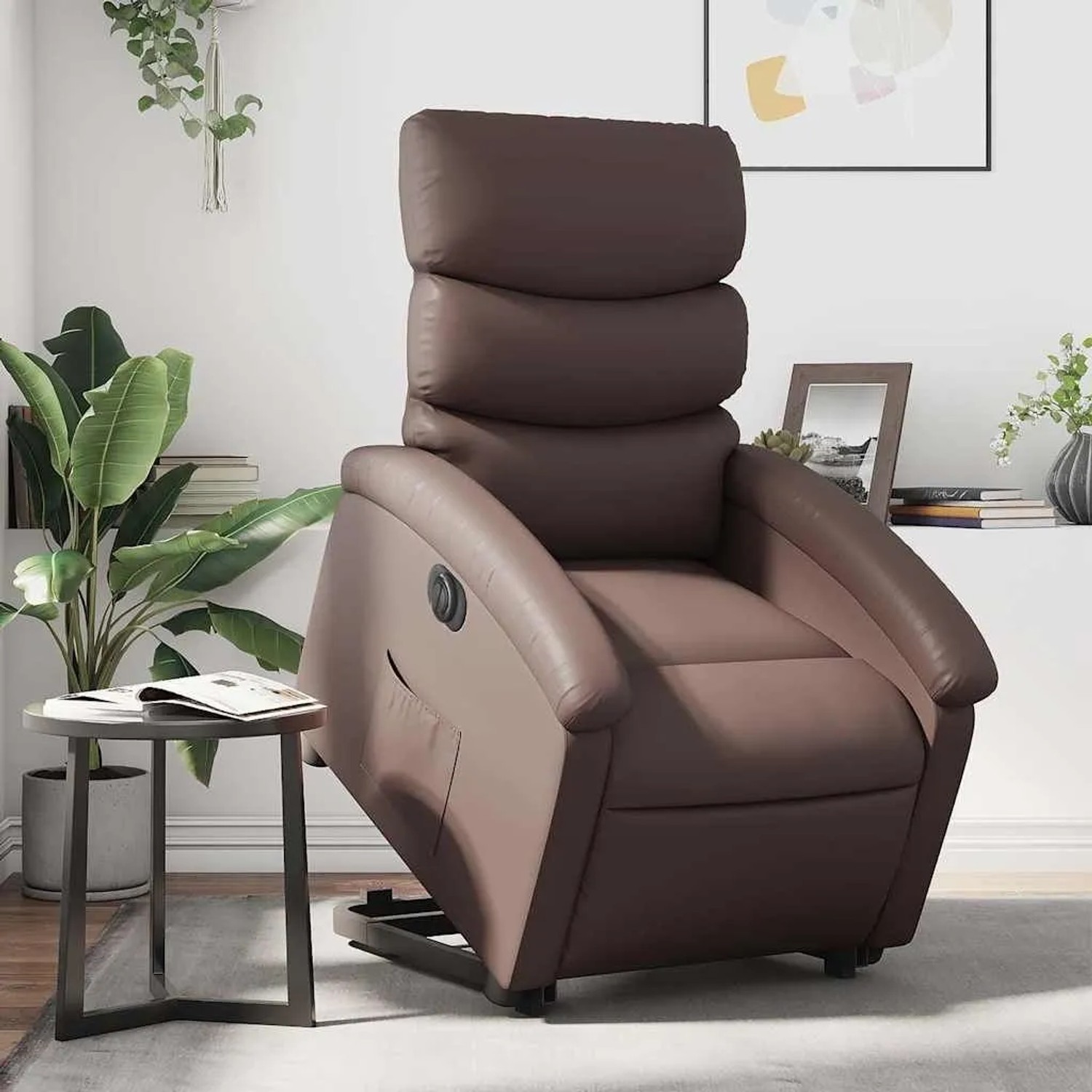 vidaXL Relaxsessel mit Aufstehhilfe Elektrisch Braun Kunstleder 3204056_2