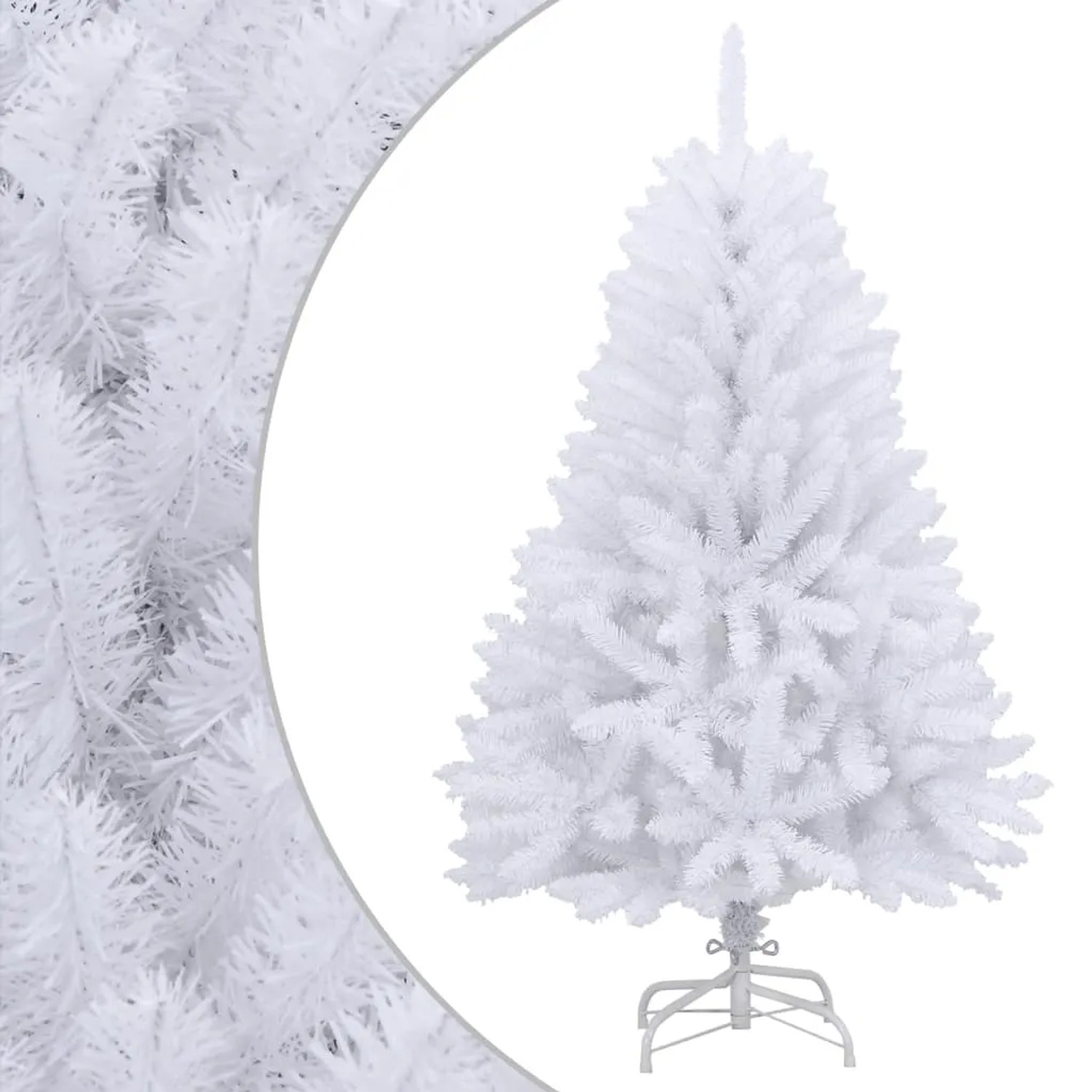 vidaXL Künstlicher Weihnachtsbaum Klappbar mit Ständer Weiß 150 cm 357785