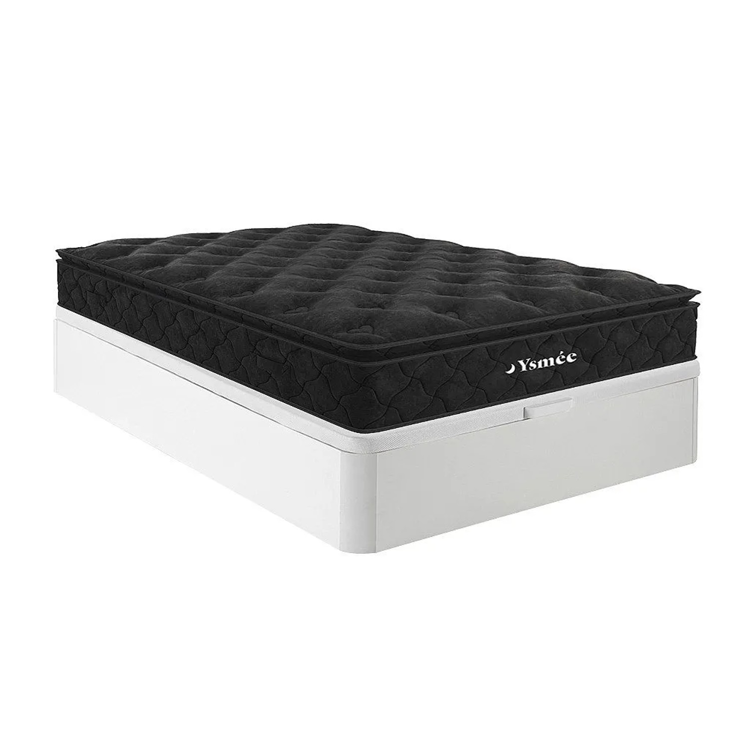 Vente-unique Matratze Und Bettgestell Mit Lattenrost Und Bettkasten Black Dream Schwarz  Weiß 200 cm