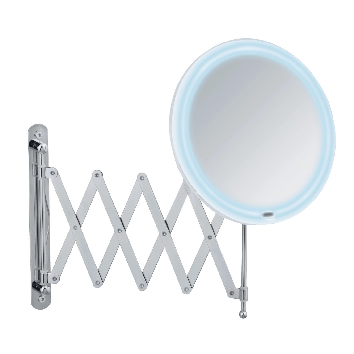 Wenko LED Teleskop-Wandspiegel Barona 20 cm x 55 cm x 34 cm Weiß