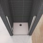 AICA Nischentür 90x195cm, Duschabtrennung mit Schwingtür aus 6mm ESG Glas, chromfarbener Rahmen.