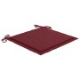 vidaXL Gartenstühle 4 Stk mit Weinroten Kissen Massivholz Teak 3073013_6