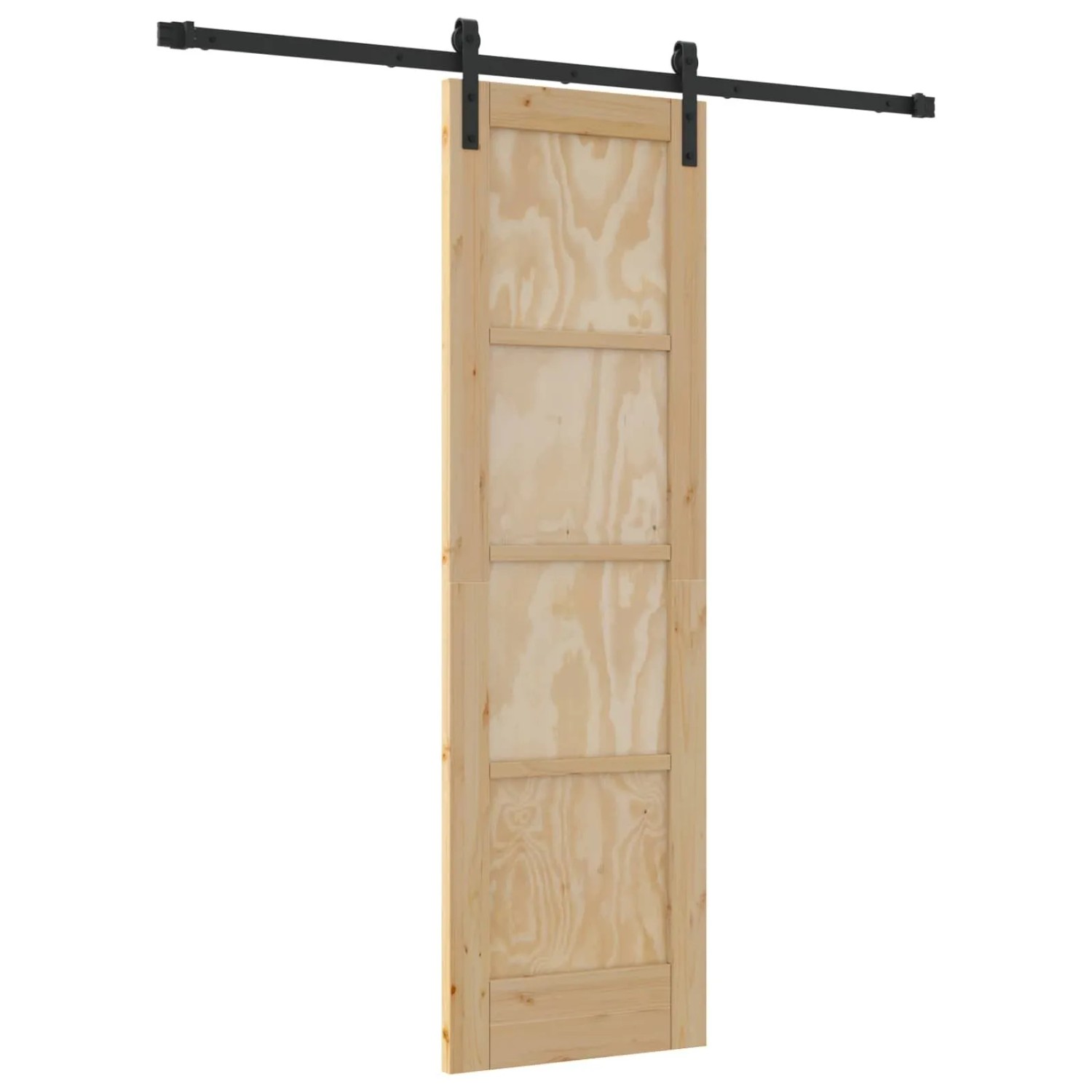 vidaXL Schiebetür Natur und Schwarz 61 x 198,5 cm 3445395