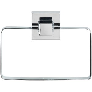 Wenko Vacuum-Loc® Handtuchring Quadro aus Edelstahl, zur Wandmontage im Badezimmer.