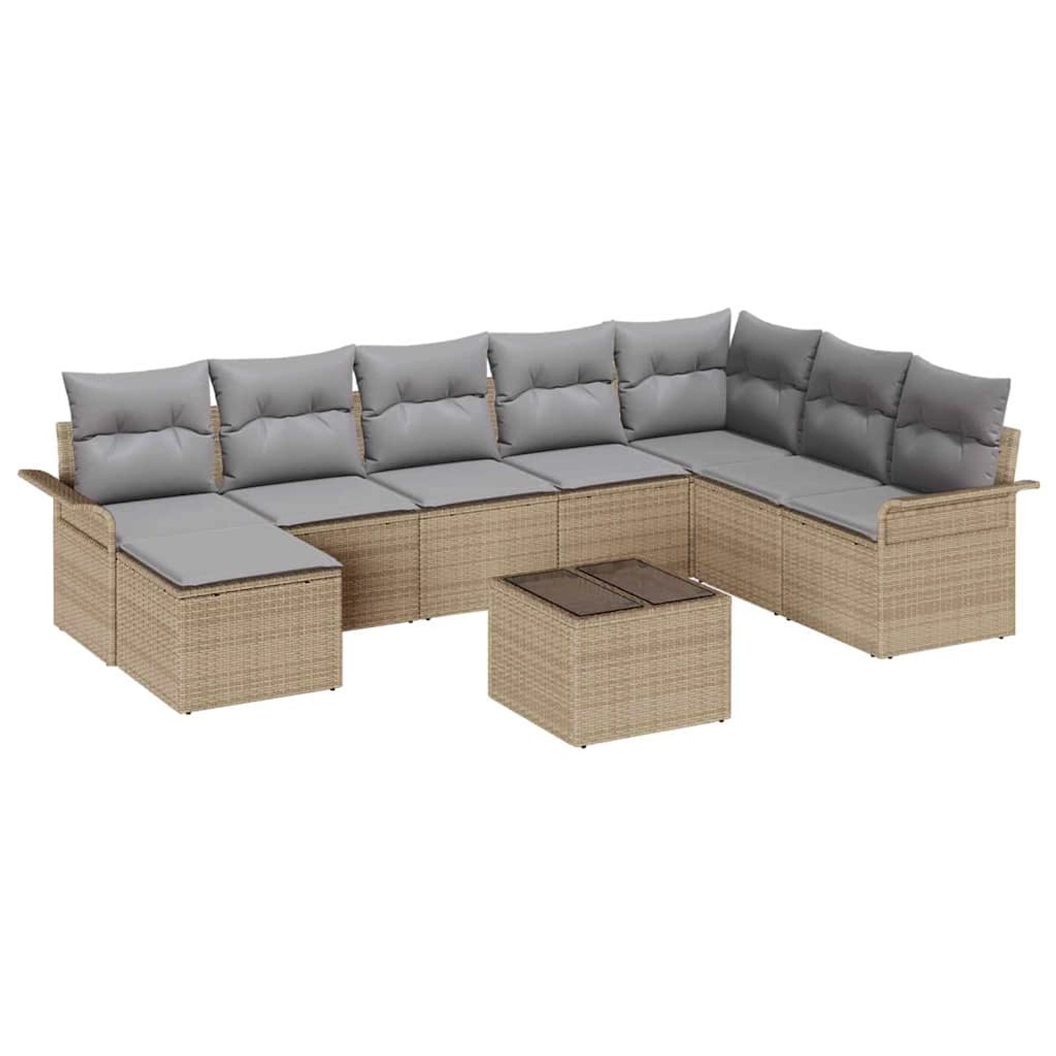 vidaXL 9-Teiliges Garten-Sofa-Set mit Kissen in Schwarz aus Poly Rattan 334 günstig online kaufen