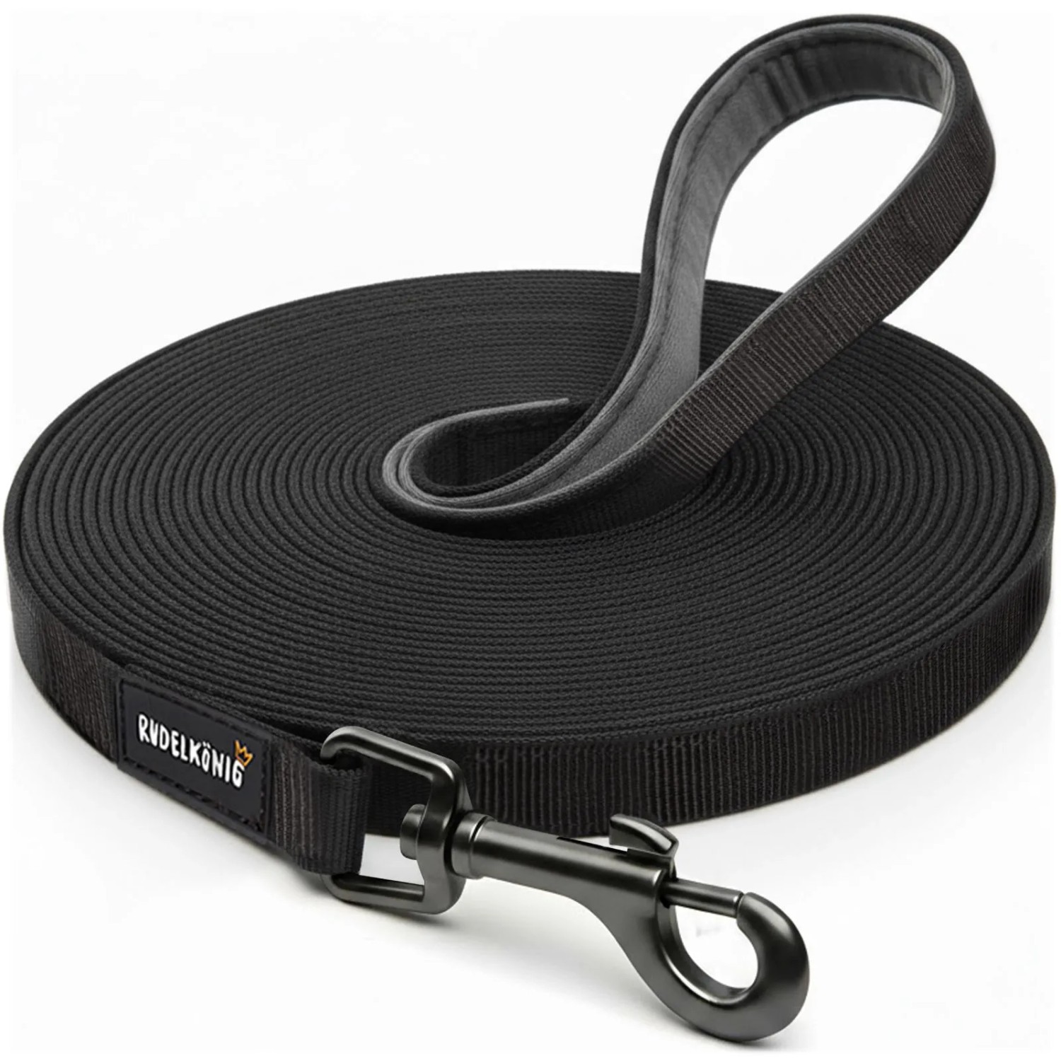Rudelkönig Schleppleine Hund 15 m Stoff 2,5 cm Breit Nylon für Training und Freilauf